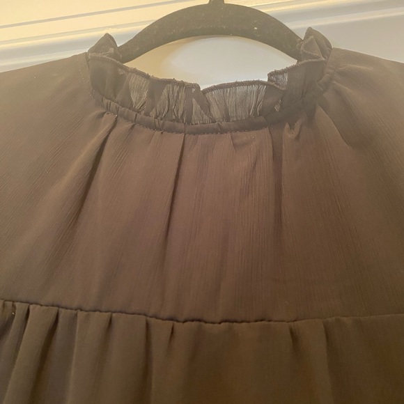 Kirundo Women’s Long Sheer Sleeve Mock Ruffle Neck Mini Dress - Picture 3 of 9